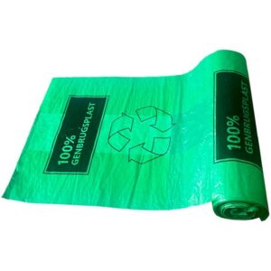 Affaldsposer bio 500x500 mm. 20 liter. Affaldspose Catersource grøn bio 100% genbrug. 500x500 mm 15 my 20 liter m/fals kompakt. Anvendes til køkkenaffald og andre formål. Ekstra stor rulle med 50 poser.