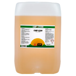 Camp Clean. Camp Clean er et alkalisk rensemiddel til campingvogne, autocampere og trailer. Produktet fjerner effektivt sorte striber, pollen, harpiks, fedt og snavs uden at skade ruder, gummi, vindueslister og metaller.